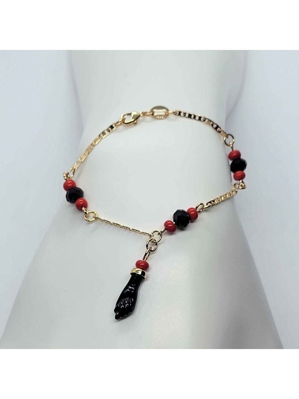 Brand New Brazilian 18k Gold Filled Azabaches bracelet